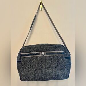Vintage Y2K Era Jordache Black and Gray Unisex Messenger Bag/Weekender